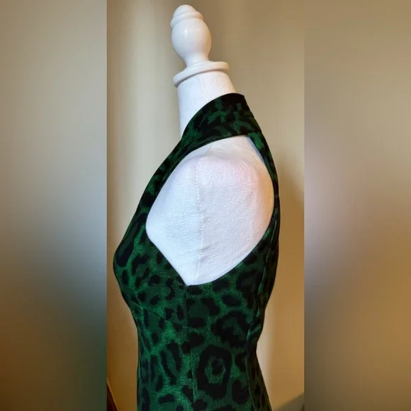 RACHEL Rachel Roy Green Black Halter Midi Dress-Size M - Picture 7 of 10